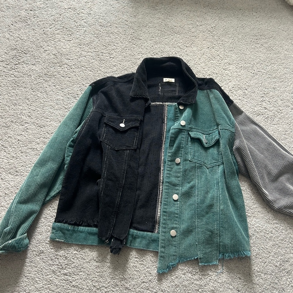 New boutique style patched corduroy jacket